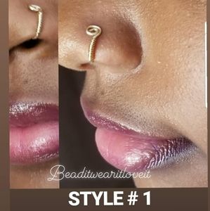 Handmade Nose Rings, Gold Nose Cuff No Piercing #1